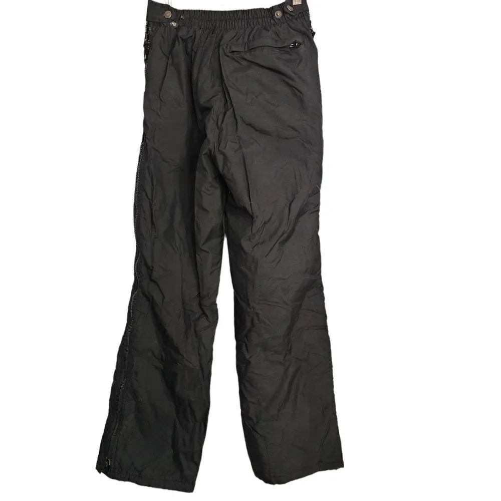 Vintage Obermeyer Mens Tundra black lined ski snowboard pants side zip nylon S